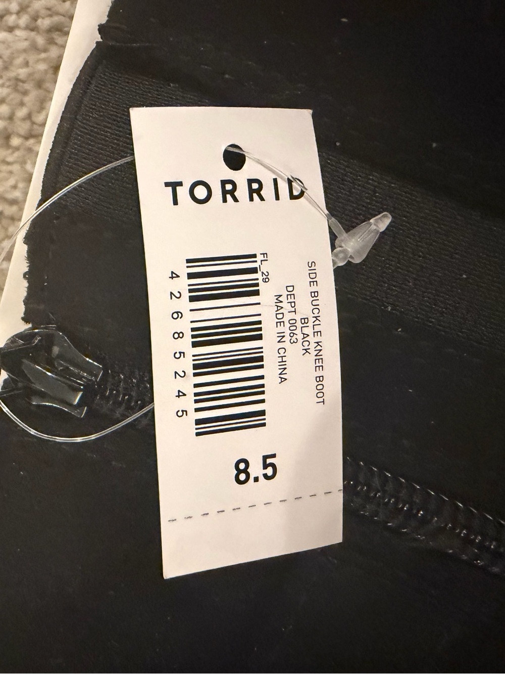 torrid Wide Calf Black Knee High Faux Suede Boots with Buckle Detail - Picture 3 of 3